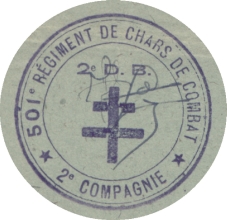 Cachet de la Deuxime Compagnie de Chars.